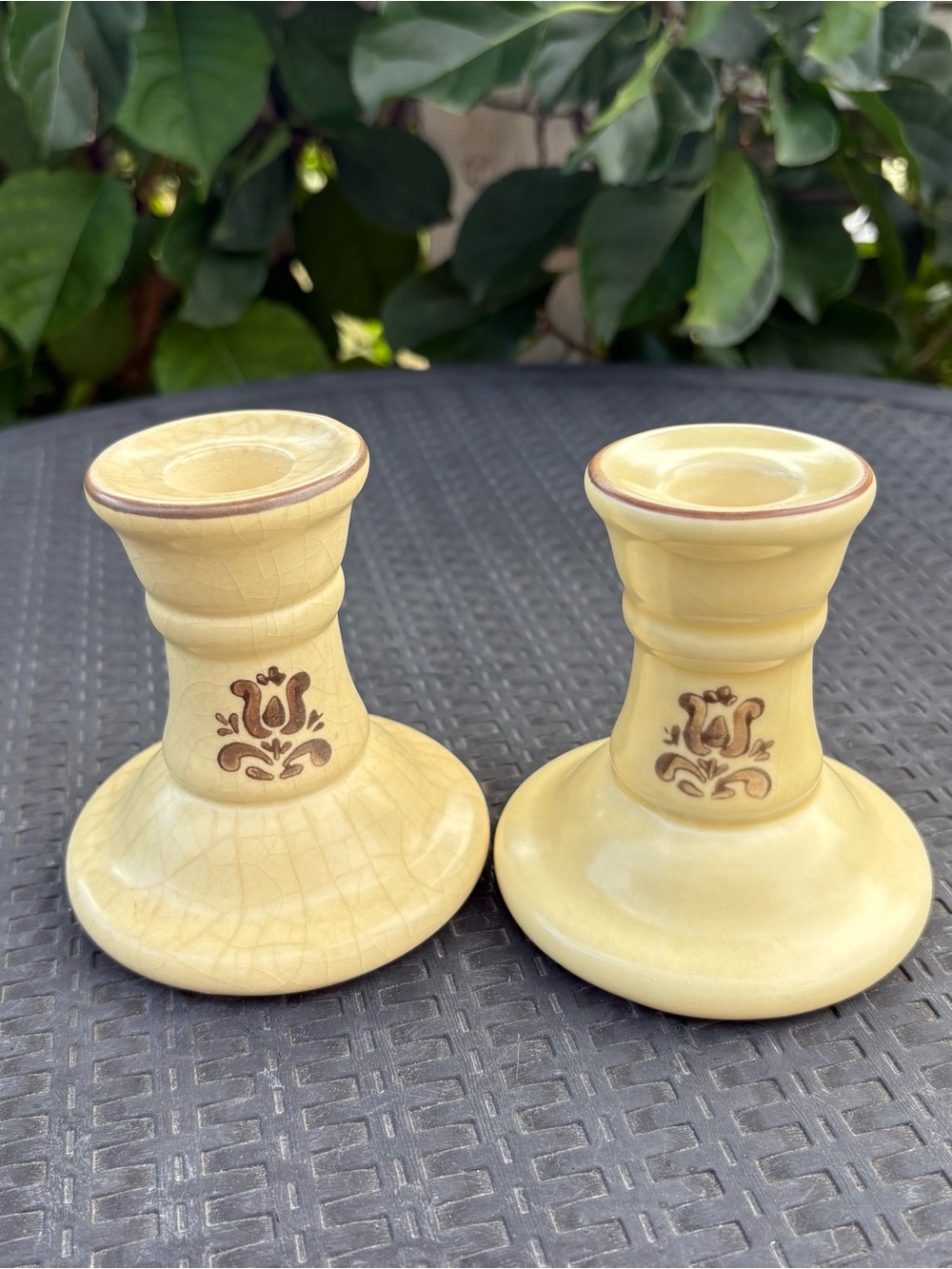 VTG Phaltzgraff Village Candlestick Holders - Pair